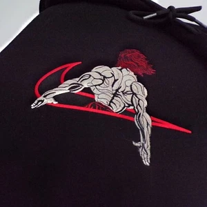Personalizado Anime Baki Yujiro Hanma Bordado Cuello Redondo Sudadera con Capucha Camiseta - Imagen 1 de 6