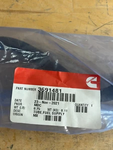 Cummins Fuel Supply Tube Part # 3691481 - Bild 1 von 5
