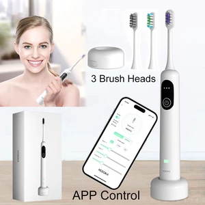 Elektrische Zahnbürste Schall Vibration Zahnbürste Smart App Wiederaufladbar mit 3 Köpfen - Bild 1 von 10