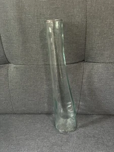 Vintage schiefe Klarglas Vase Art Deco schiefe Kunstglasvasen mondän - Bild 1 von 4