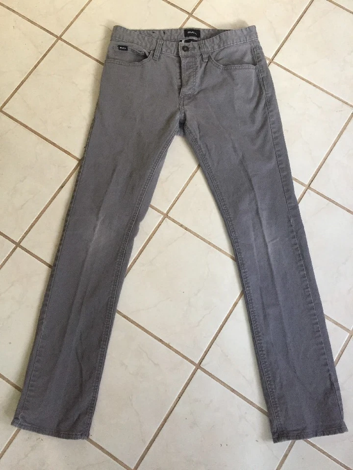 RVCA NEW! Gray STAY RVCA Button Fly Slim Leg Men's Jeans Sz 30/31 NWOT! - Image 1 of 4