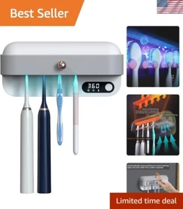 Modern Wall-Mounted Toothbrush Holder - UV Light Cleaning & Timed Cycle Function - Picture 1 of 11