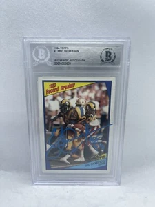 Eric Dickerson 1984 Topps #1 Signed Inscribed Rookie Card Beckett Auto HOF - Picture 1 of 2