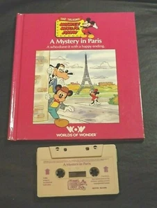 MICKEY MOUSE A MYSTERY IN PARIS BOOK/TAPE (PRINTED LABEL) WORLDS OF WONDER HC - Picture 1 of 4