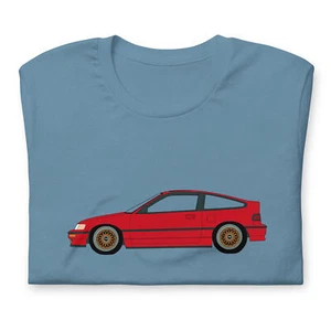 Rotes Honda Civic CRX Unisex T-Shirt - Bild 1 von 9