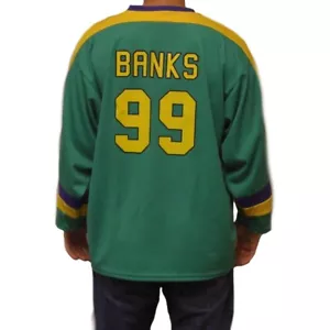 Adam Banks #99 Mighty Ducks Movie Hockey Jersey Costume Uniform Team Sweater 90s - Picture 1 of 5