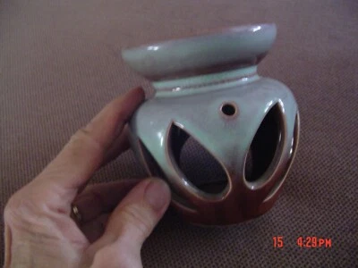 Красивый бирюзовый и коричневый терпкий свечи расплавить аромат подогреватель/легкий 4,5» высотой из Испании - Изображение 1 из 4