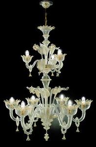 Lampadario in vetro di Murano Cristallo oro 6+3 luci - Bild 1 von 1