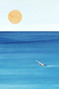 Sea Swim by longwayhome Giclee Art Print on Paper or Canvas Ships Free - Picture 1 of 3