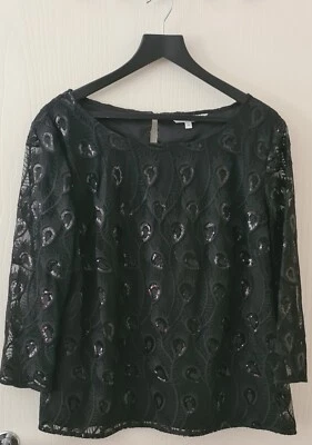 Fenn Wright Manson Black Evening Blouse - Size 18 - Image 1 of 4