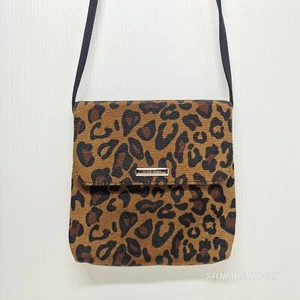 Nine West Shoulder Bag Women's Brown Black Leopard Print Crossbody Strap Purse - Picture 1 of 8