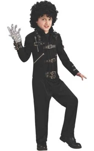 LICENSED BAD BLACK BUCKLE DELUXE MICHAEL JACKSON CHILD JACKET HALLOWEEN COSTUME - Picture 1 of 2