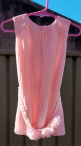 Baby Girls Size 0 ORIGAMI DESIGNER light pink pleated dress. EC - Picture 1 of 6