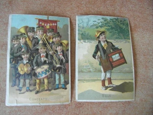 2 x CHROM BON-POINT SCHULBILD Solo & Konzert STRASSENMUSIK um 1885 - Bild 1 von 2