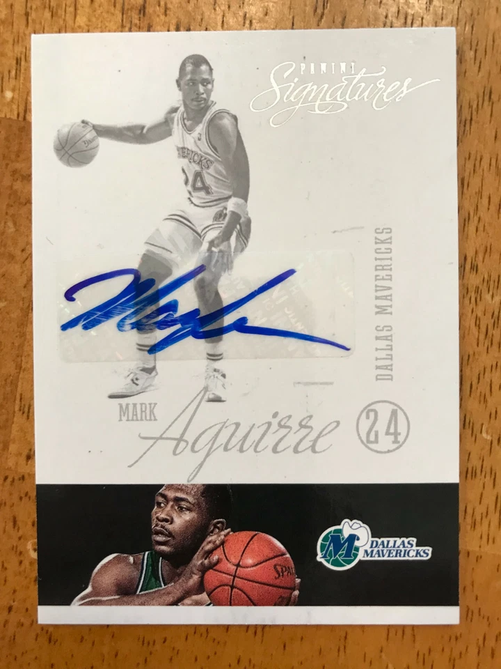 2012-13 Panini Signatures MARK AGUIRRE #190 Blue Ink Auto PISTONS Mavs DePAUL - Image 1 of 2