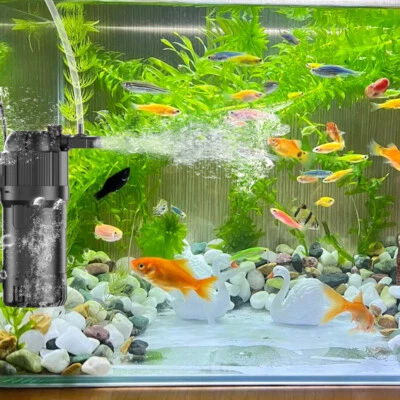 5-in-1 Aquarium Innenfilter mit UV 3w Aquarium Filter Pumpe Einstellbarer 500L/h - Bild 1 von 4