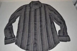 CAMICIA ABITO UOMO EXPRESS MODERN FIT GRIGIO ANTRACITE A RIGHE TAGLIA SMALL S - Foto 1 di 4