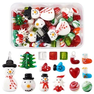 55 piezas Lámpara de vidrio de Navidad muñeco de nieve árbol padre fiesta decoración - Imagen 1 de 7