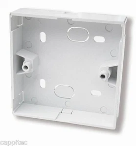 SINGLE GANG WHITE 22MM BACK BOX FOR BT NTE5 MASTER TELEPHONE SOCKET BY PRESSAC - Picture 1 of 1