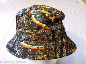 CROOKS AND & Castles gold chains cherubs NEW RARE Mens adult sun bucket hat cap - Picture 1 of 3