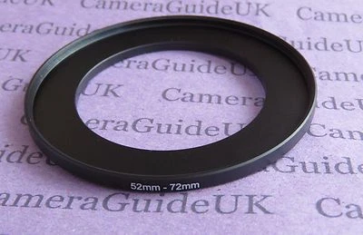 52mm to 72mm 52-72 Stepping Step Up Filter Ring Adapter - Image 1 of 3