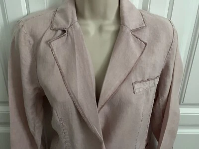 Michael Stars Pink Linen Unlined Blazer Jacket XS Loose Fit Business or Casual - Image 1 of 4