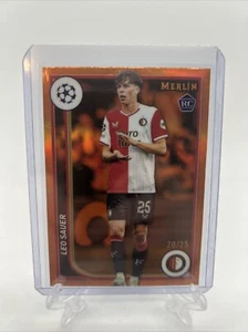 2023-2024 Topps Merlin UEFA Leo Sauer RC FEYENOORD 20/25 True Orange - Picture 1 of 2