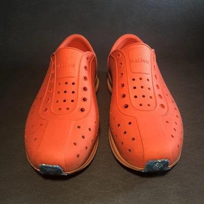Native Slip On Shoes Orange with Teal Soles J2 Robbie Sugarlite - Image 1 of 4