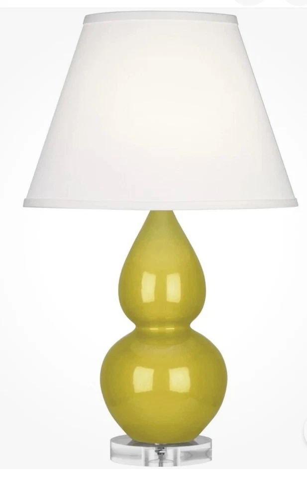 Robert Abbey Small Double Gourd Accent Lamp, Citron/Lucite Base/Pearl - CI13X - Image 1 of 1