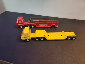 Vintage Tonka Metal Semi Trucks, Ladder Truck & Lowboy Trailer. - Picture 1 of 9