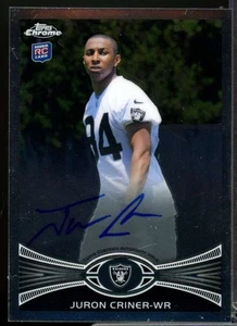 Juron Criner Card 2012 Topps Chrome Rookie Autographs #195  - Picture 1 of 2