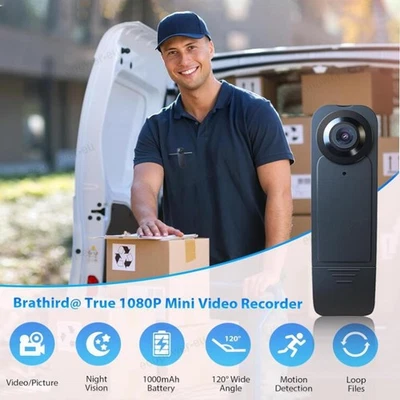 Portable Mini Body Camera HD 1080P Night Vision Cam Video Audio Recorder Clip on - Bild 1 von 4