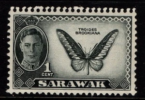 Sarawak 1950 1c Butterfly Troides Brookiana SG171 mint - Picture 1 of 1