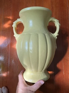 McCoy Pottery Matte Yellow (HTF) 12 Vase. Excellent Condition Made In USA - Picture 1 of 9