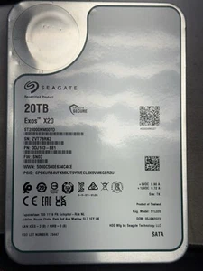Seagate Exos X20 ST20000NM007D 20TB 7.2K RPM SATA 6Gb/s 3.5in Recert HDD - Bild 1 von 1