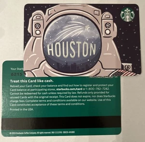 Lot Of 2 Starbucks 2019 Houston Astronauts 6125 Series Card Mag Strip - Picture 1 of 1
