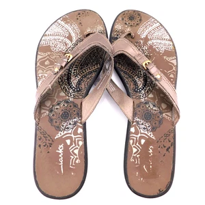 Clarks Flip Flops Womens 10 M Thongs Sandals Slip On Slides Brown - Picture 1 of 10