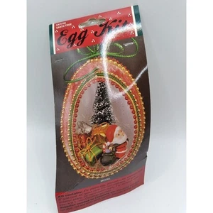 Wang's Vintage Egg Kit Santa Ornament Craft Kit Beads Vtg Never Opened Christmas - Picture 1 of 7