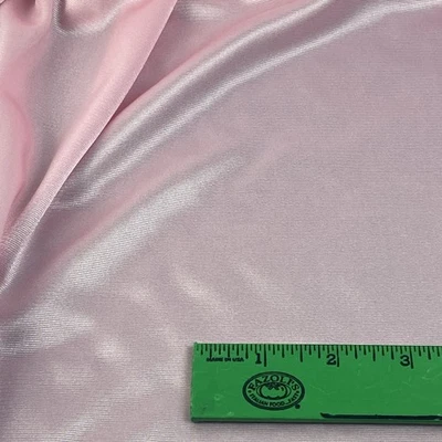 2 yds 22" x 52”  Vintage Solid Color Silky Soft Pink Rayon Fabric NOS - Image 1 of 4