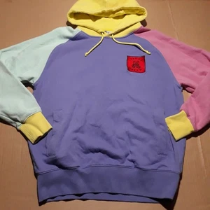 Teddy Fresh Hoodie Herren Large Pastell Colorblock gesticktes Logo Sweatshirt  - Bild 1 von 9
