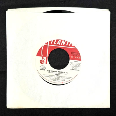 ABBA The Winner Takes It All Promo 45 RPM 7" Single DJ Copy Stereo Mono 70s Pop - Image 1 of 4