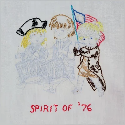 Vintage Spirit of '76 Cotton Table Scarf Approx 16" x 42" STARTED/UNFINISHED - Image 1 of 4