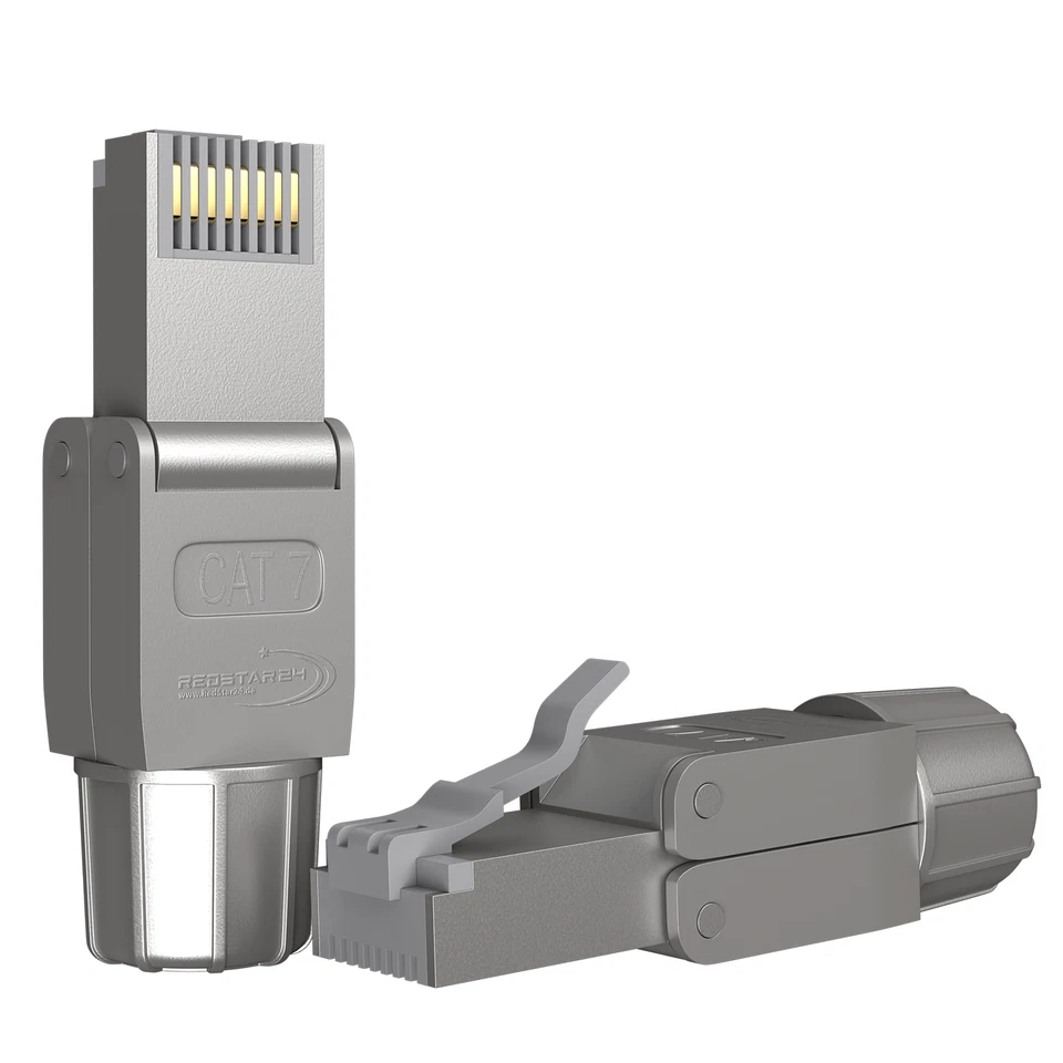 RJ45 Stecker CAT7 Netzwerkstecker Werkzeuglos Verlegekabel LAN Ethernet Kabel - Bild 1 von 4