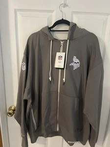 Men’s Nike NWT NFL Minisota Vikings Dri-fit  Full Zip Hoodie Grey Size 3XL C311 - Picture 1 of 7