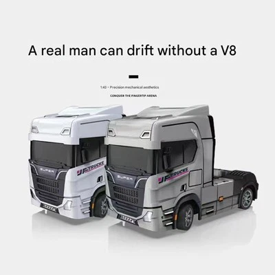1/43 Scale Remote Control Trailer Truck Car Toy RC Mini Drift Racing Model - Image 1 of 4