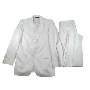 Jos A Bank White Tuxedo 2 Piece Suit Mens 42L Pants - W36" x L32" Cotton Blend - Picture 1 of 24