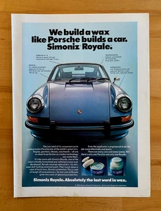 1973 Print Ad Porsche 911 Simoniz Royale Wax - Picture 1 of 1