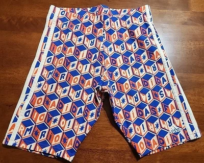 Shorts de bicicleta Adidas X Farm Rio S feminino vermelho/azul 3 listras 26x9 - Imagem 1 de 4