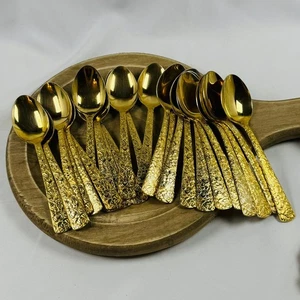 Vintage Cellini Románico Dorado Japón 24 Piezas Cucharas Diseño Rosas Usado LEER - Imagen 1 de 6