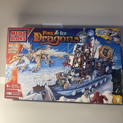 Mega Bloks Fire Ice Dragons Vorgan Ice Fang 9879  RARE VTG 2004 190pc - Image 1 of 4
